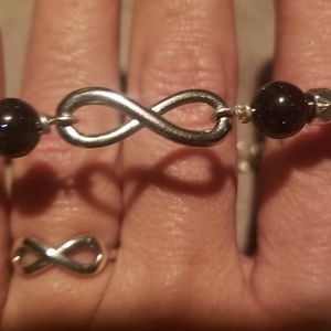 925 sterling silver sz 6 infinity ring and bracele